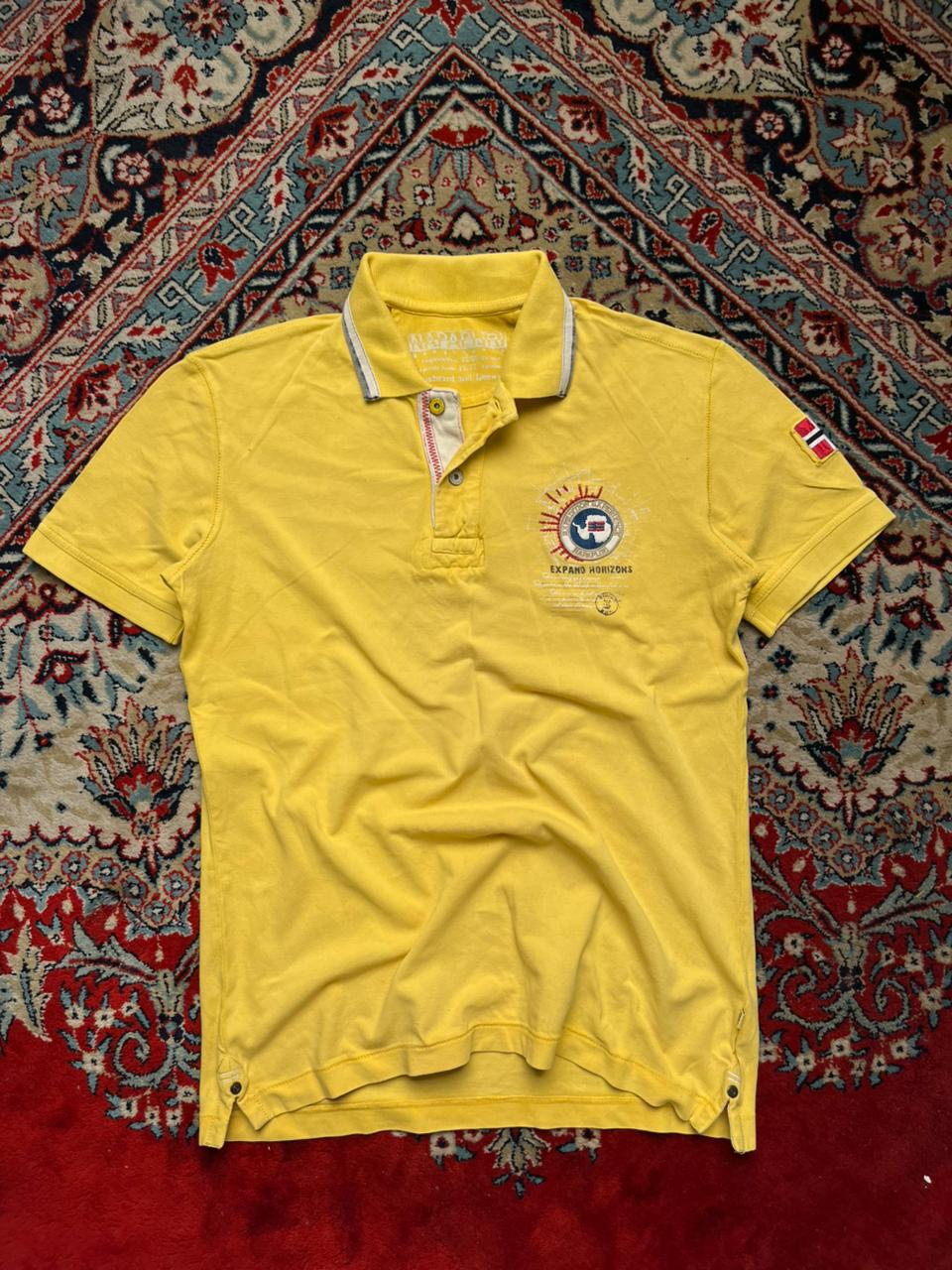 Napapijri Geographic Yellow Graphic Polo Tee - L