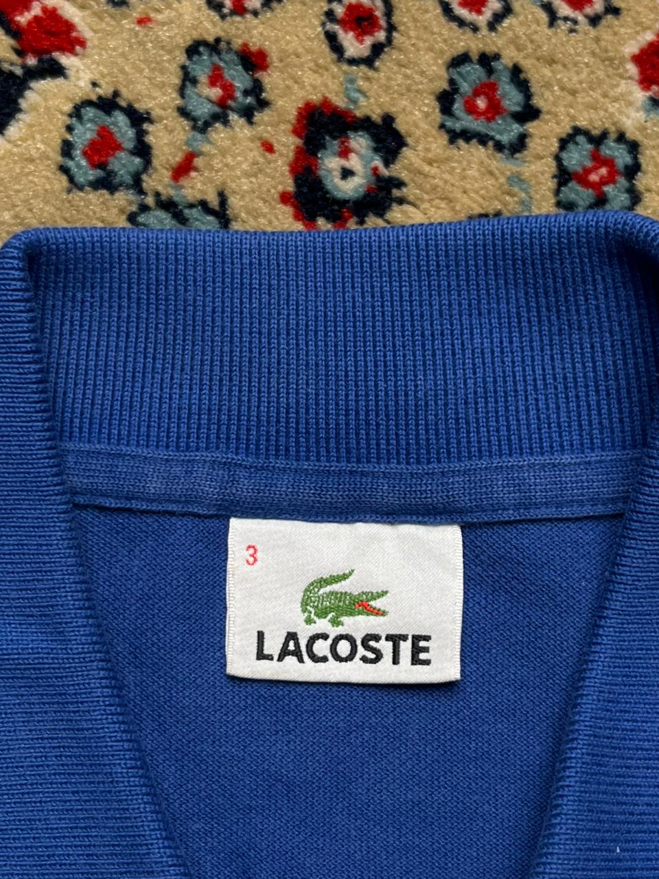 Lacoste Royal Blue Classic Fit Crocodile Logo Polo Tee - M