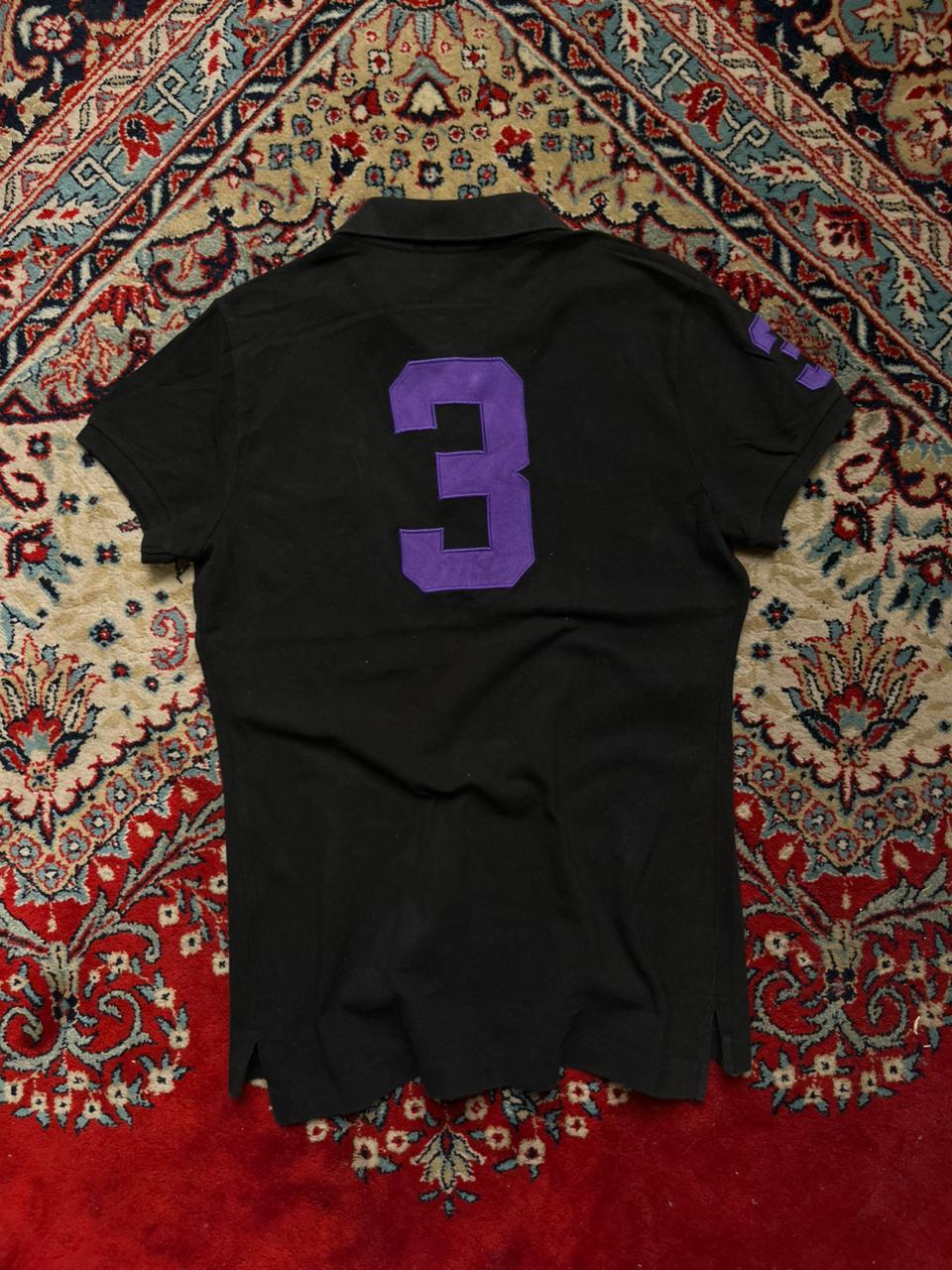 Ralph Lauren Black Purple Logo Polo Women Tee - L