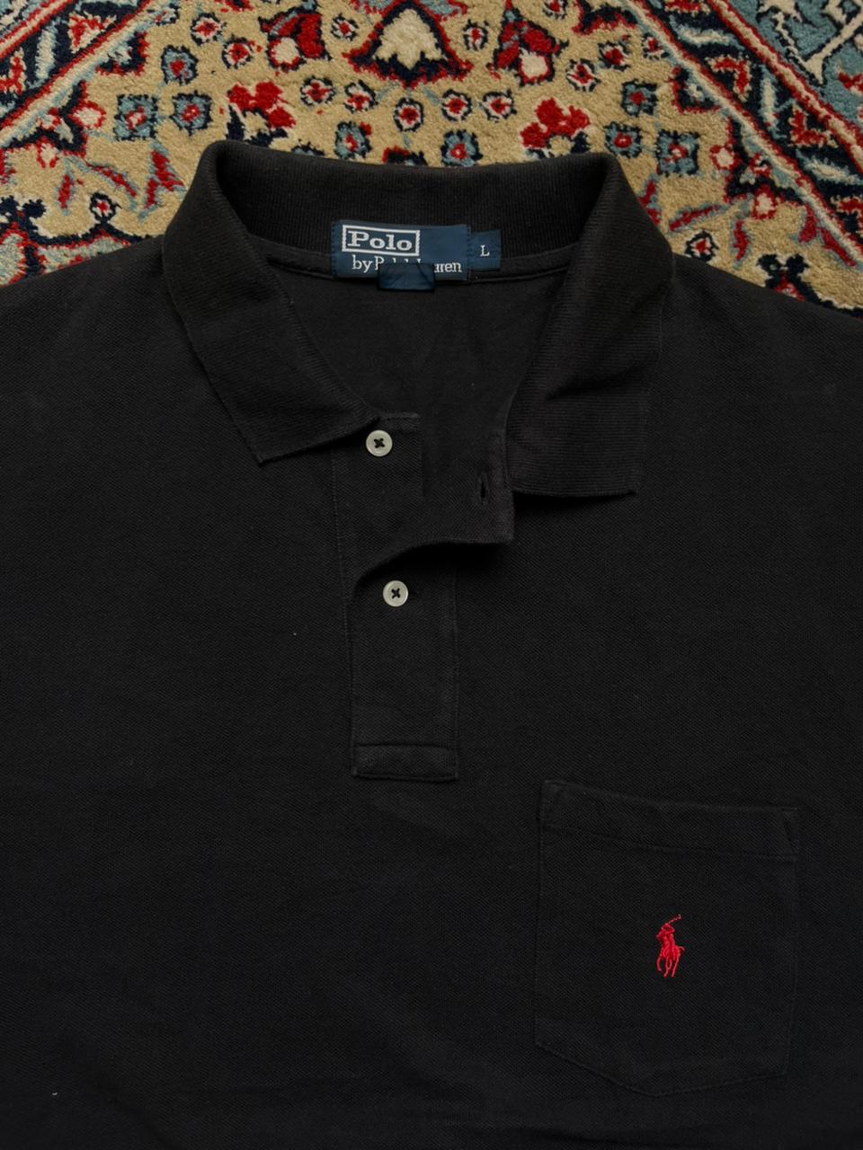 Vintage POLO RALPH LAUREN Black POLO TEE - XL