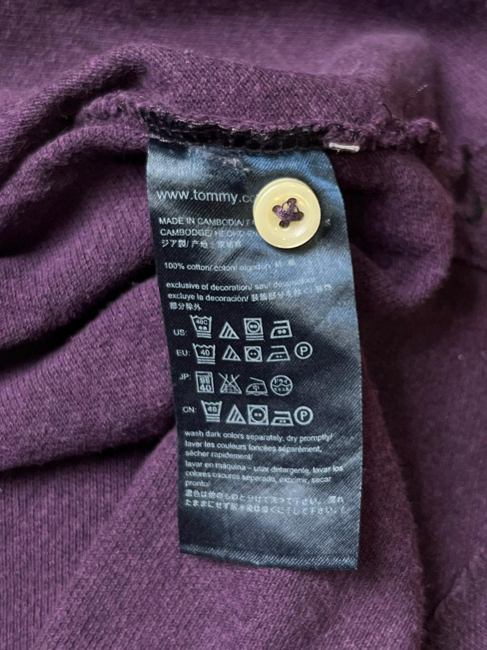 TOMMY HILFIGER Essential Custom Fit Dark Purple POLO TEE - L