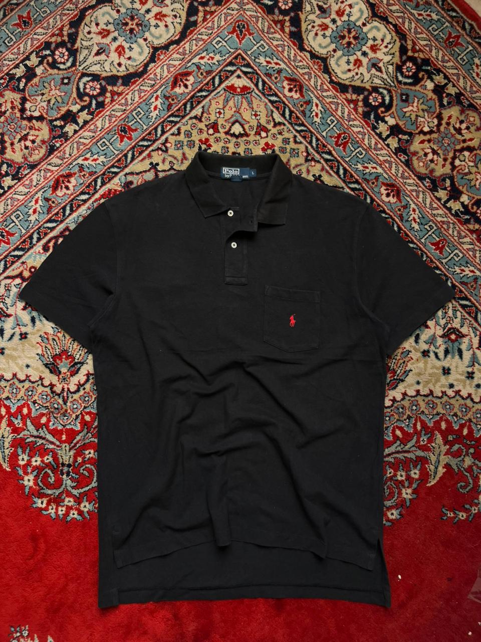 Vintage POLO RALPH LAUREN Black POLO TEE - XL