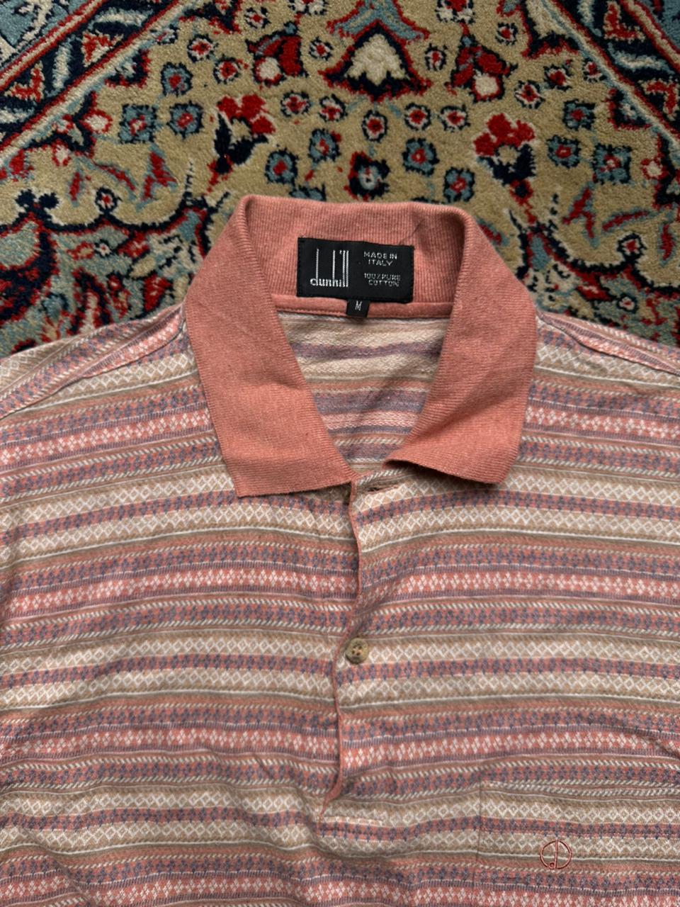 DUNHILL London Horizontal Striped Luxury POLO TEE - M