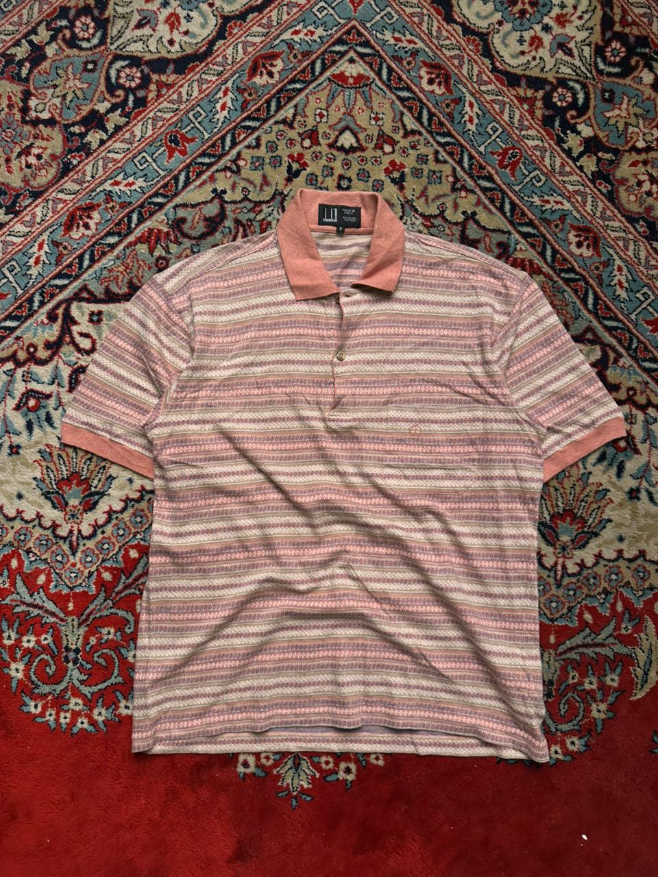 DUNHILL London Horizontal Striped Luxury POLO TEE - M