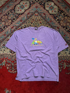 Vintage The Simpsons Family Lavender Purple Graphic Cropped Boxy TEE - XL