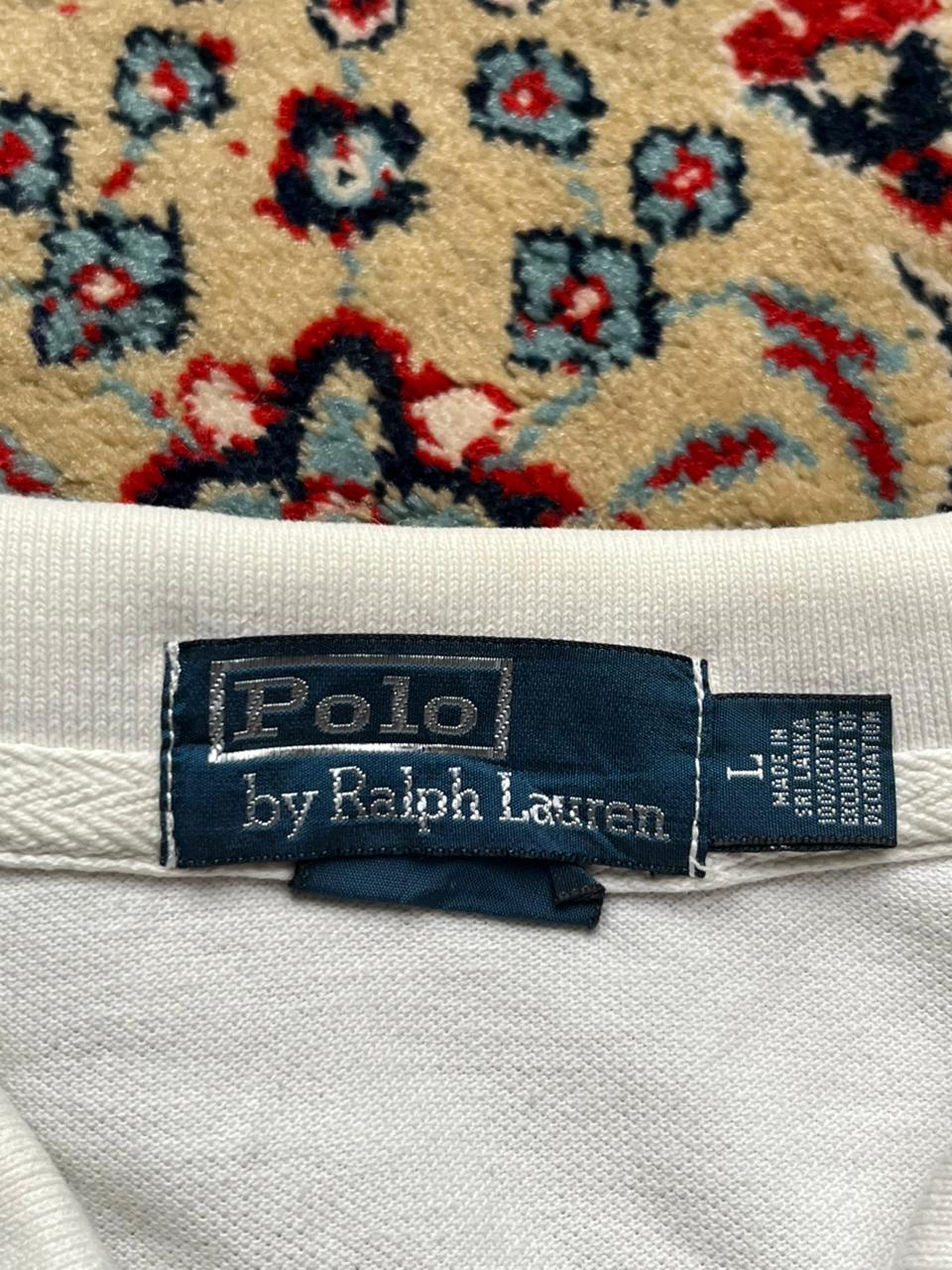 Polo Ralph Lauren White Polo Embroidered Big Logo Tee - L