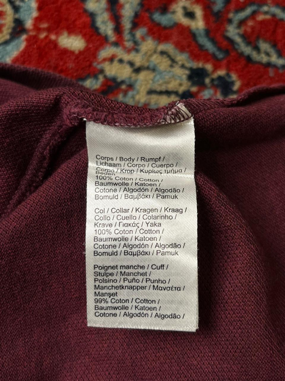 Lacoste Classic Fit Maroon Crocodile Logo Polo Tee - M