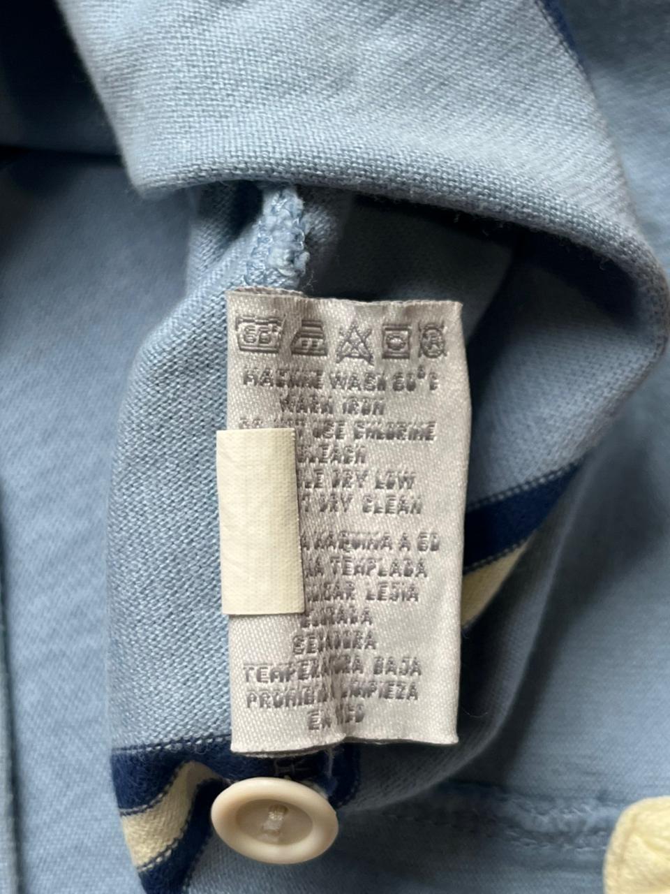 Vintage GANT Striped Heavy Cotton Denim Collar Rugby POLO TEE - XL