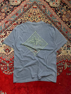 Blackwater Bay Maui Hawaii Palm Tree Graphic Faded Blue Tee - XL