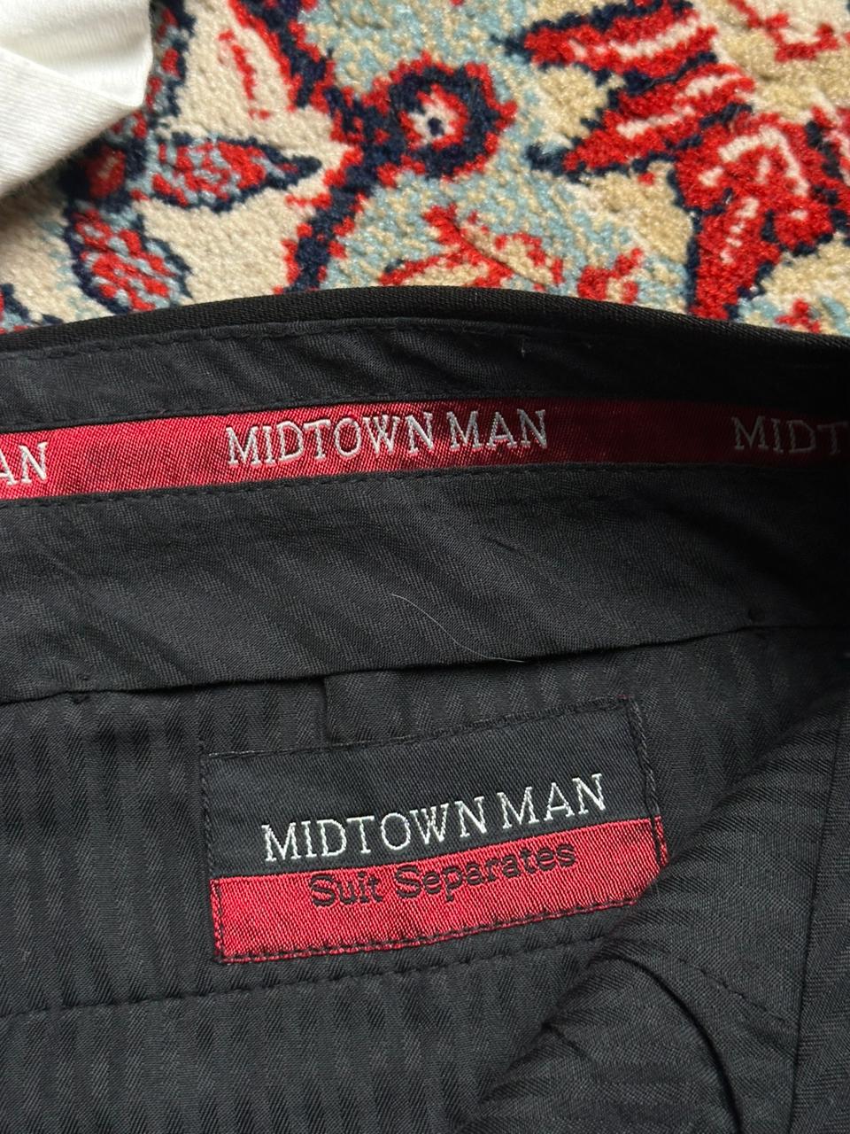 Midtown Man Suit Separate Black Dress Pants - 30