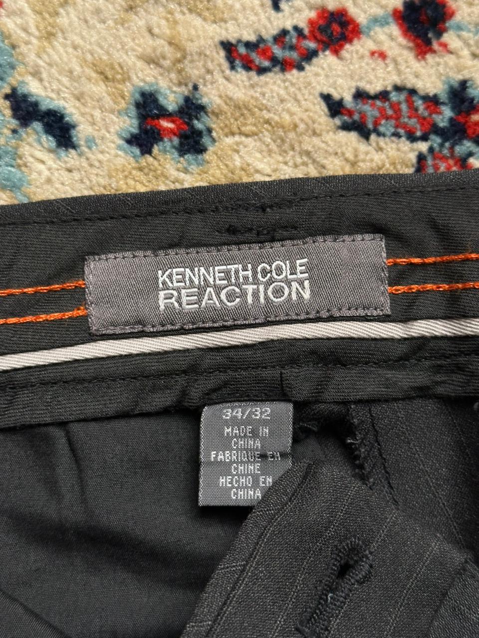 Kenneth Cole Reaction Charcoal Grey Pinstripe Dress Pants - 34