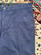 Jack & Jones Premium Navy Blue Linen Blend Slim Fit Trousers - 34