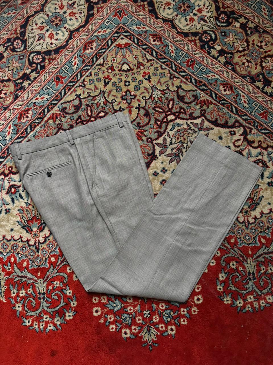Express Photographer Gray Glen Check Plaid Wool Blend Dress Pants - 34