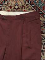Vintage Burberry London Burgundy Pleated Dress Pants - 36