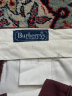 Vintage Burberry London Burgundy Pleated Dress Pants - 36