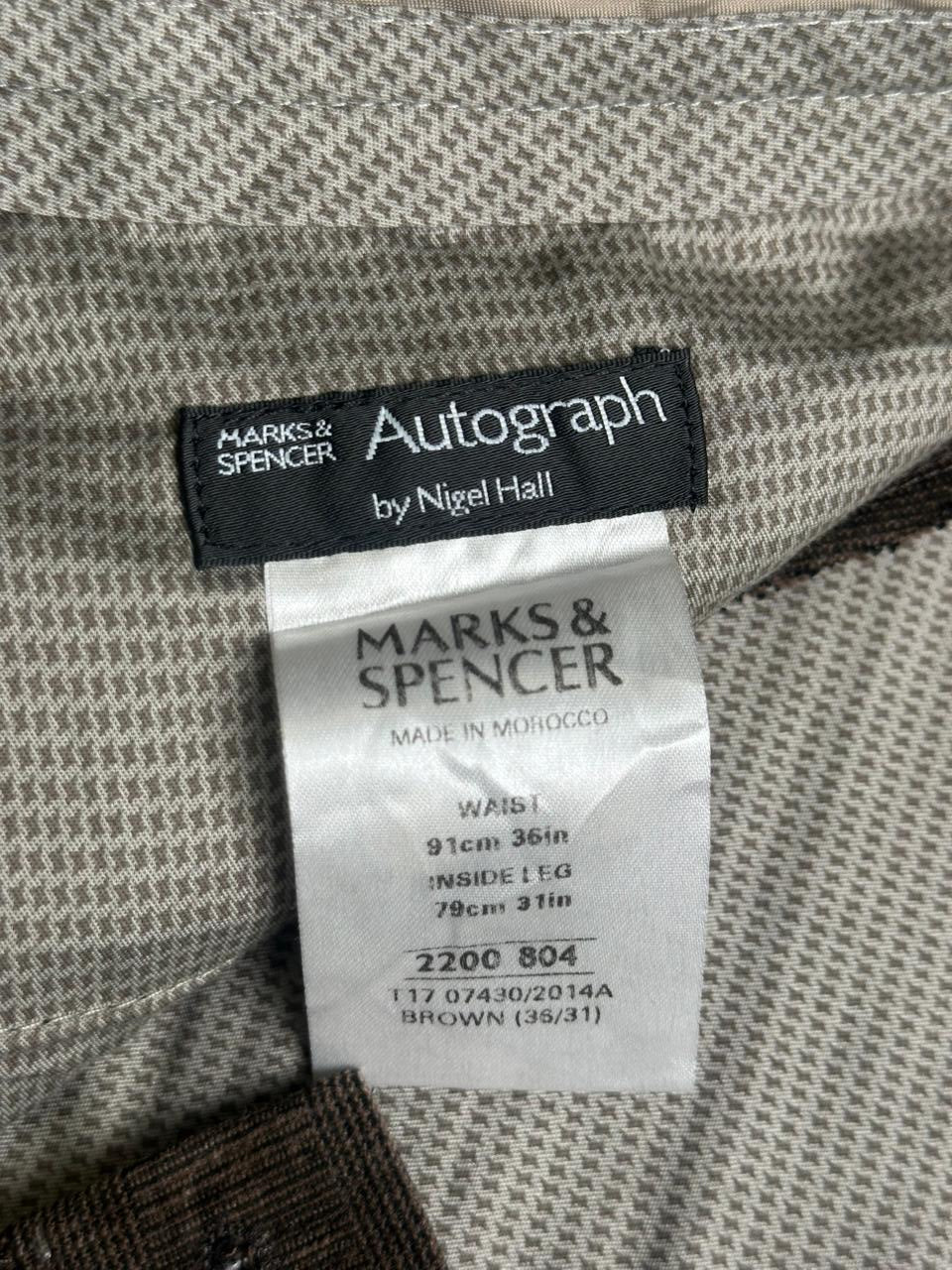 Marks & Spencer Autograph by Nigel Hall Brown Textured Corduroy Pants - 34
