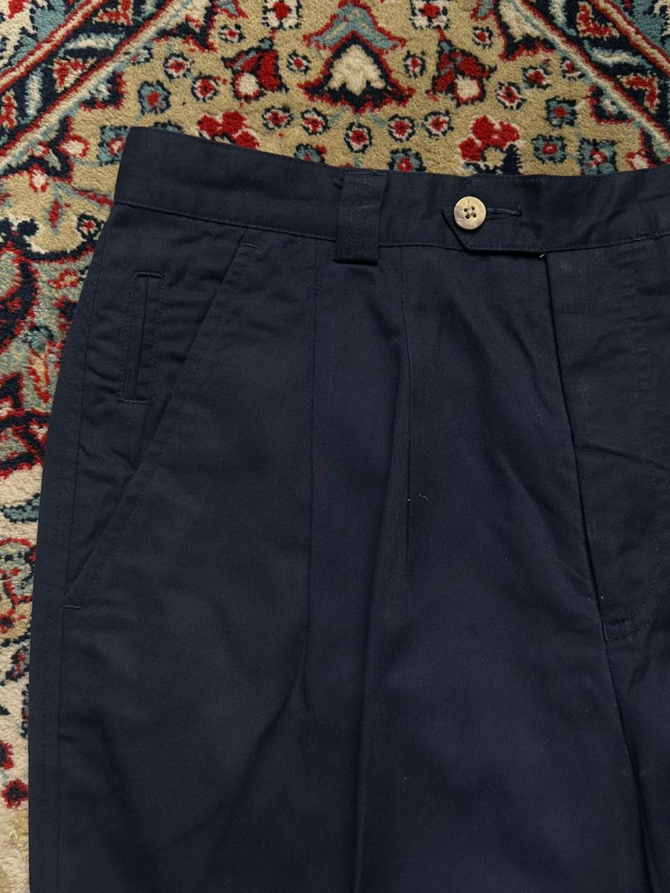 KIABI Decade Navy Blue Pleated Chino Pants - 30