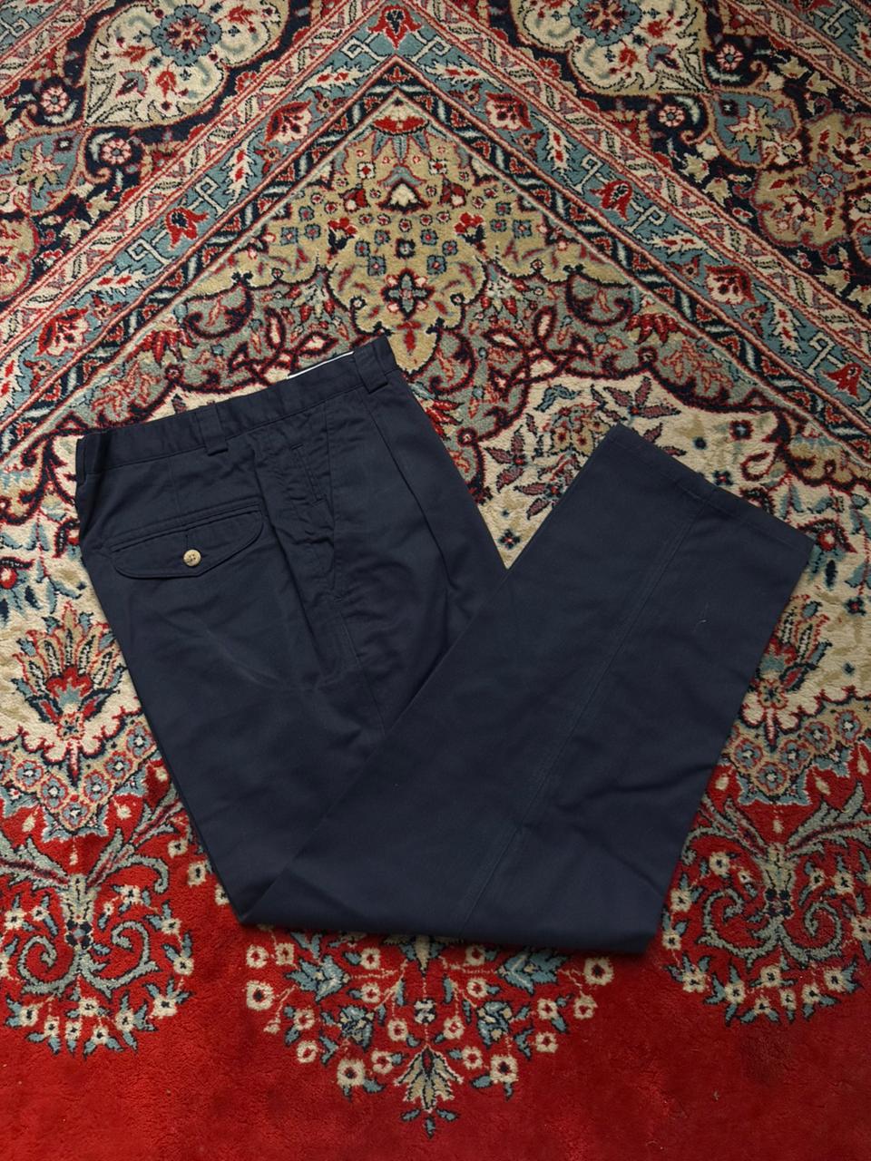 KIABI Decade Navy Blue Pleated Chino Pants - 30