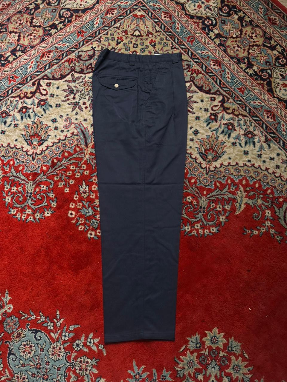 KIABI Decade Navy Blue Pleated Chino Pants - 30