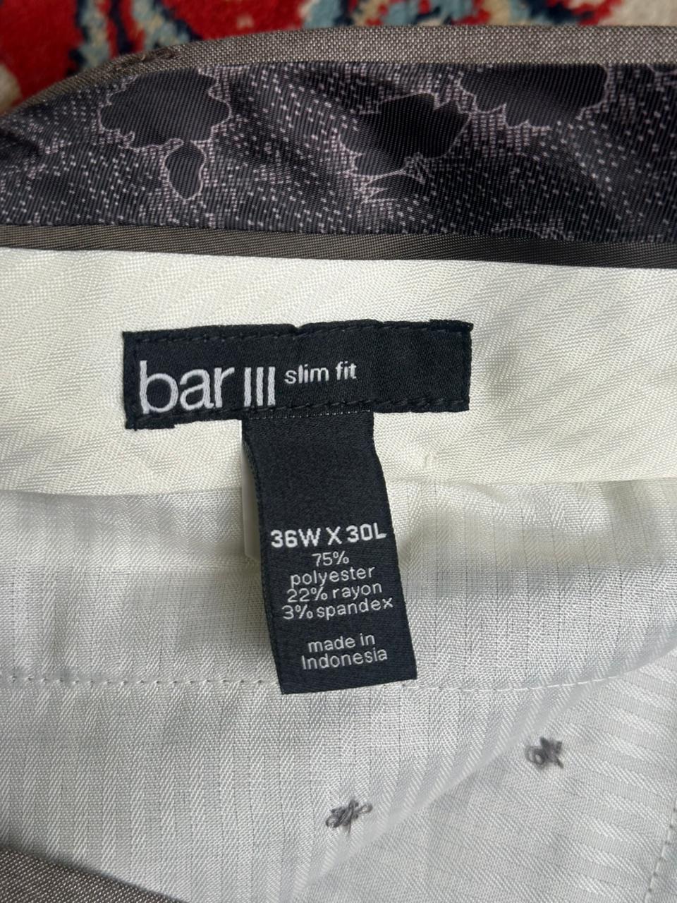 BAR III Slim Fit Khaki Tan STRAIGHT FIT Dress Pants - 36