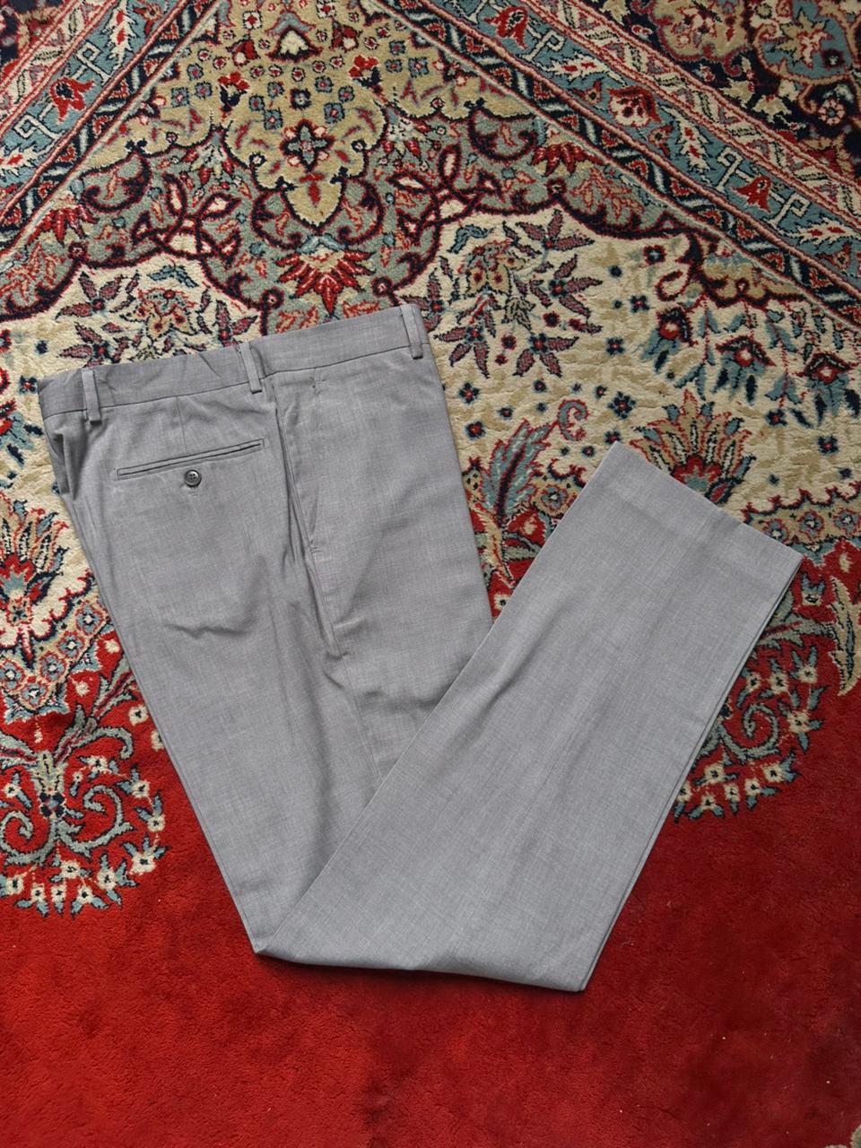 COMBATANT GENTLEMEN Grey Wool Blend STRAIGHT FIT Dress Pants - 32