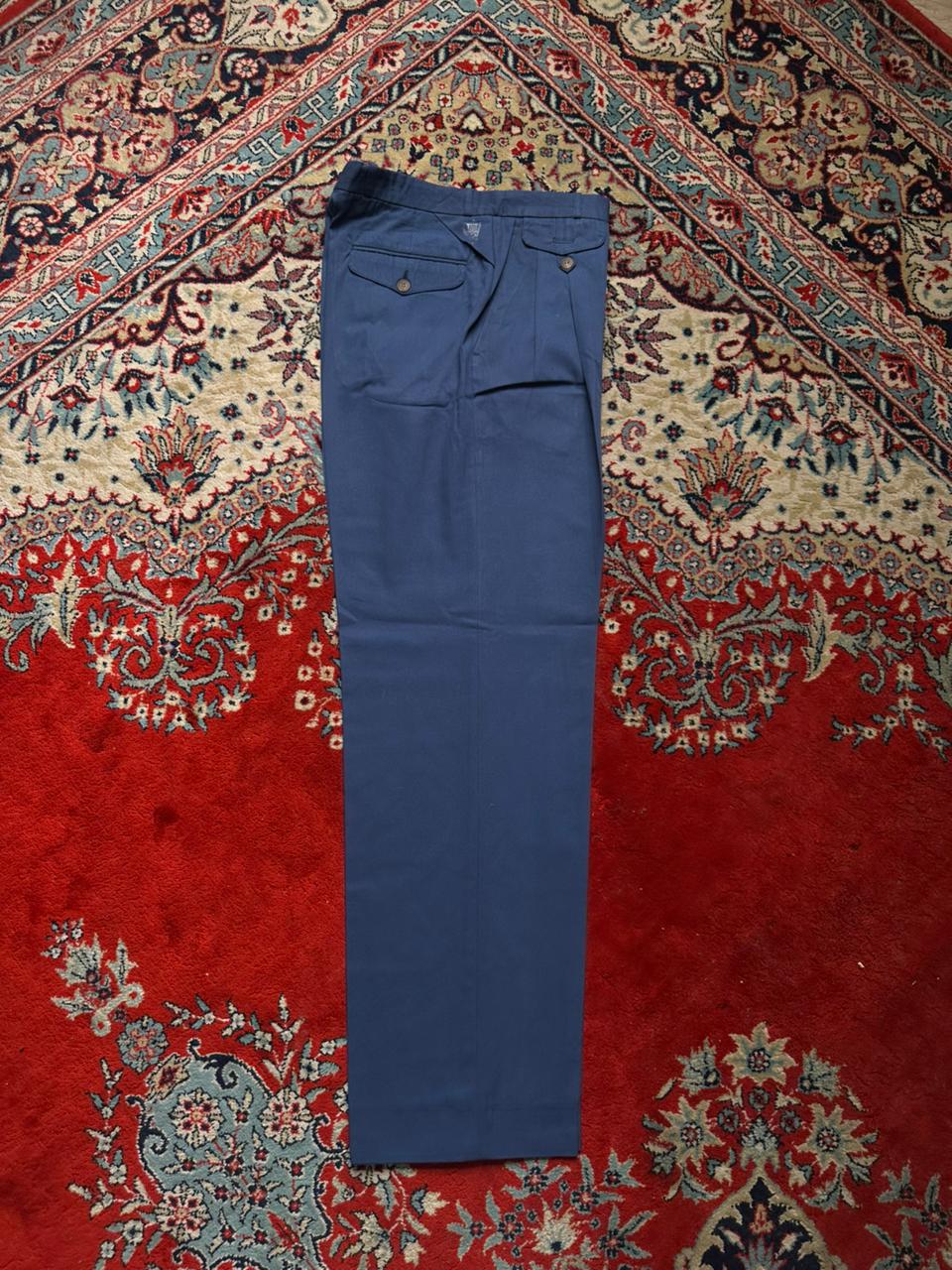 Vintage Blue Pleated Gurkha Dress Pants - 30