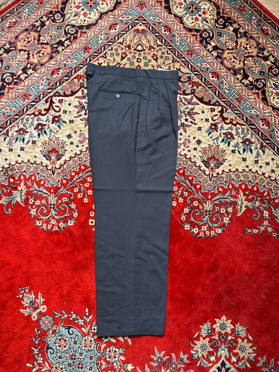 Infinitif Homme Navy Blue Pleated Classic Dress Pants - 34