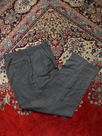 Vintage Grey Plaid Pleated Classic Formal Dress Pants - 32
