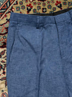 Roy Robson Blue Linen Blend German Luxury Tailored Dress Pants - 28