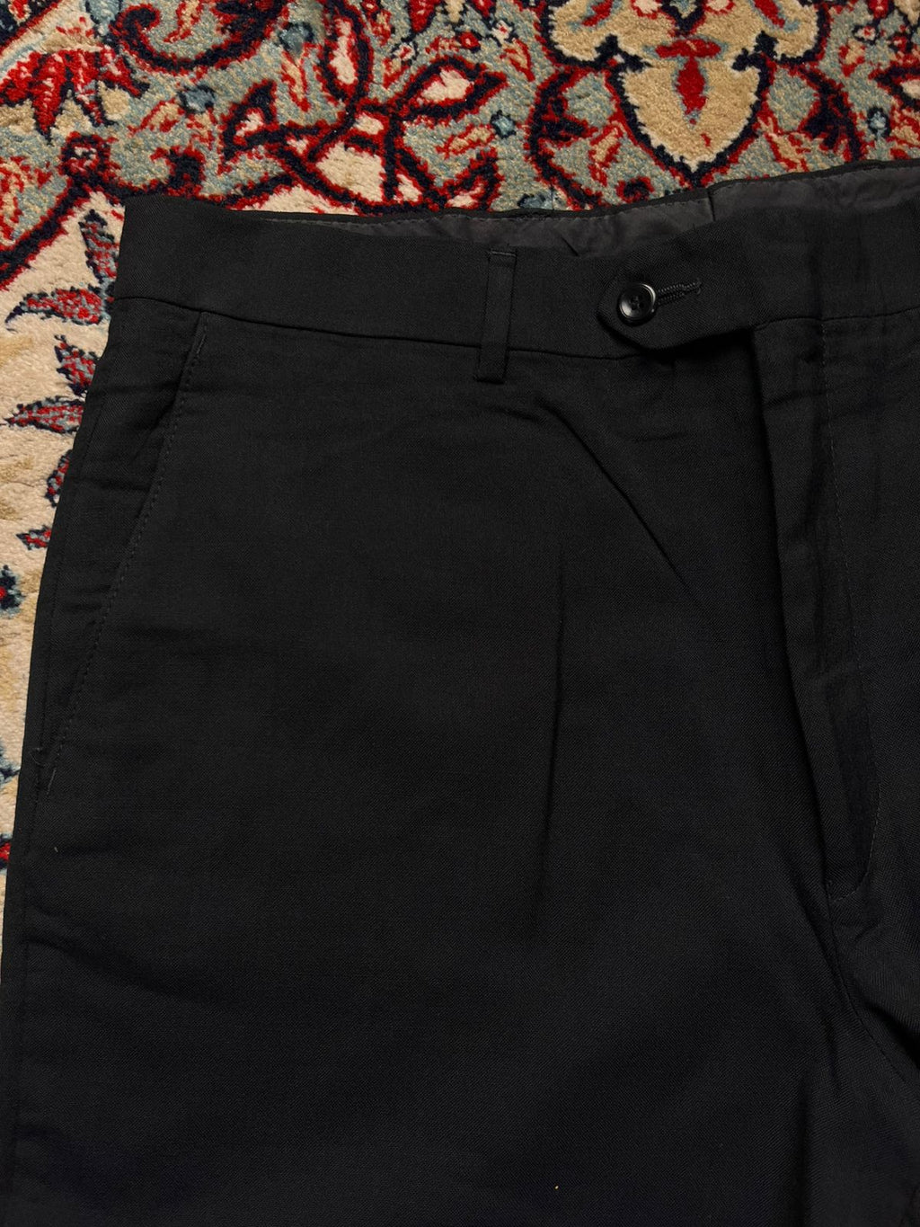 Traveler’s Collection Black Tailored Fit Formal Luxury LINEN/COTTON BLEND Dress PANTS - 34
