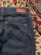 Levi's Bold Curve Skinny BootCUT Dark WashED Indigo JEANS - 24