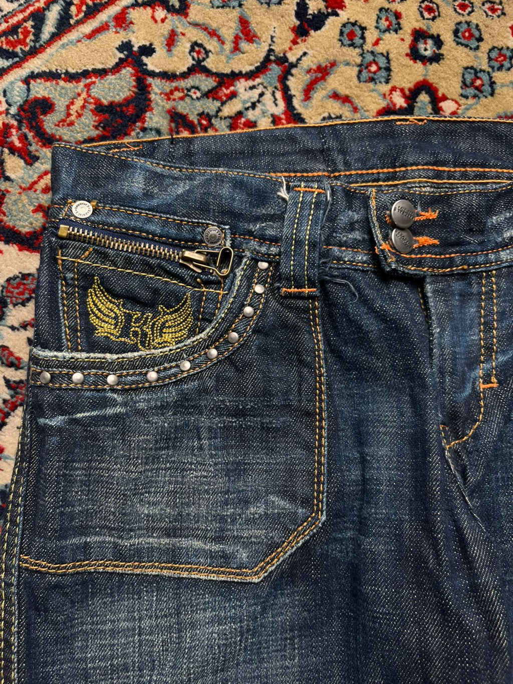 Kaporal Redline Dark WashED Distressed Studded JEANS - 28