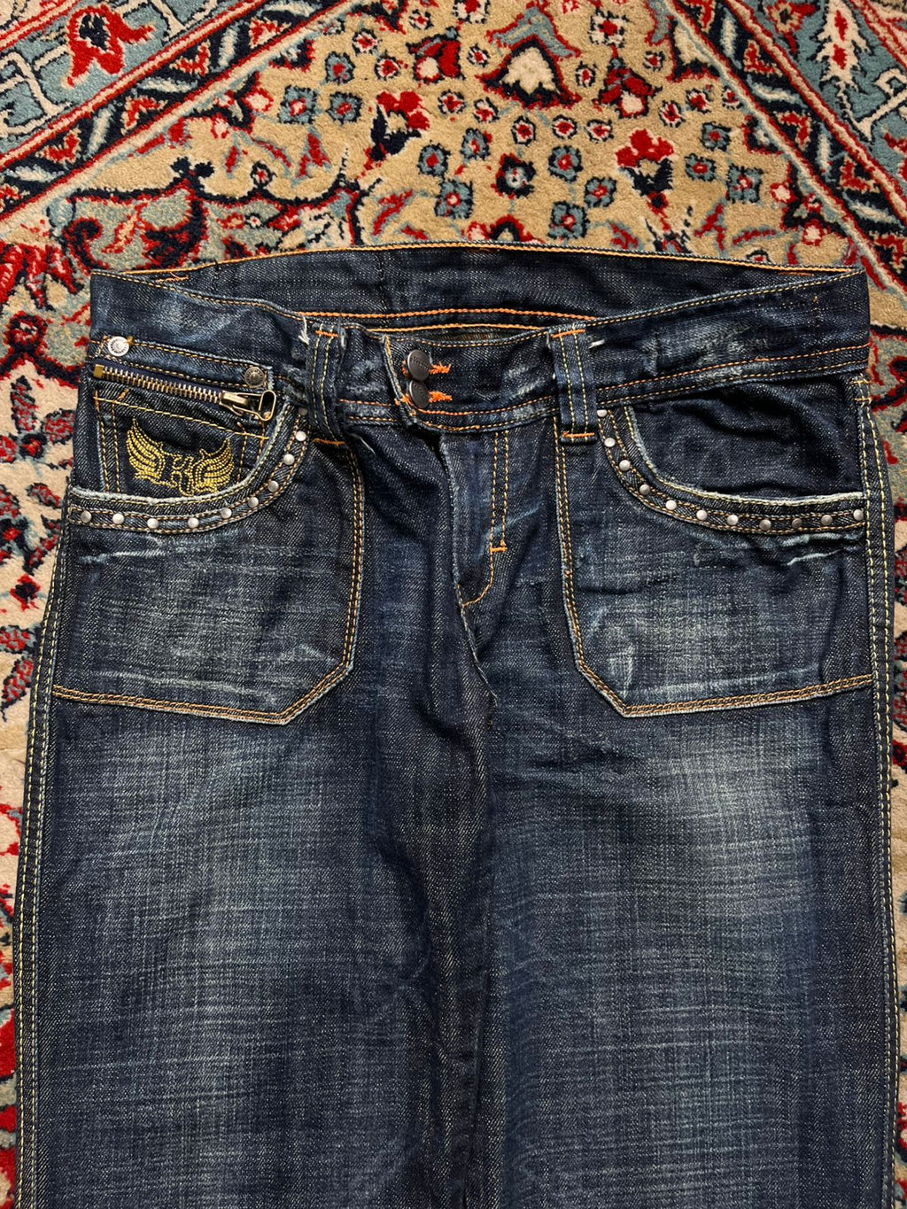 Kaporal Redline Dark WashED Distressed Studded JEANS - 28