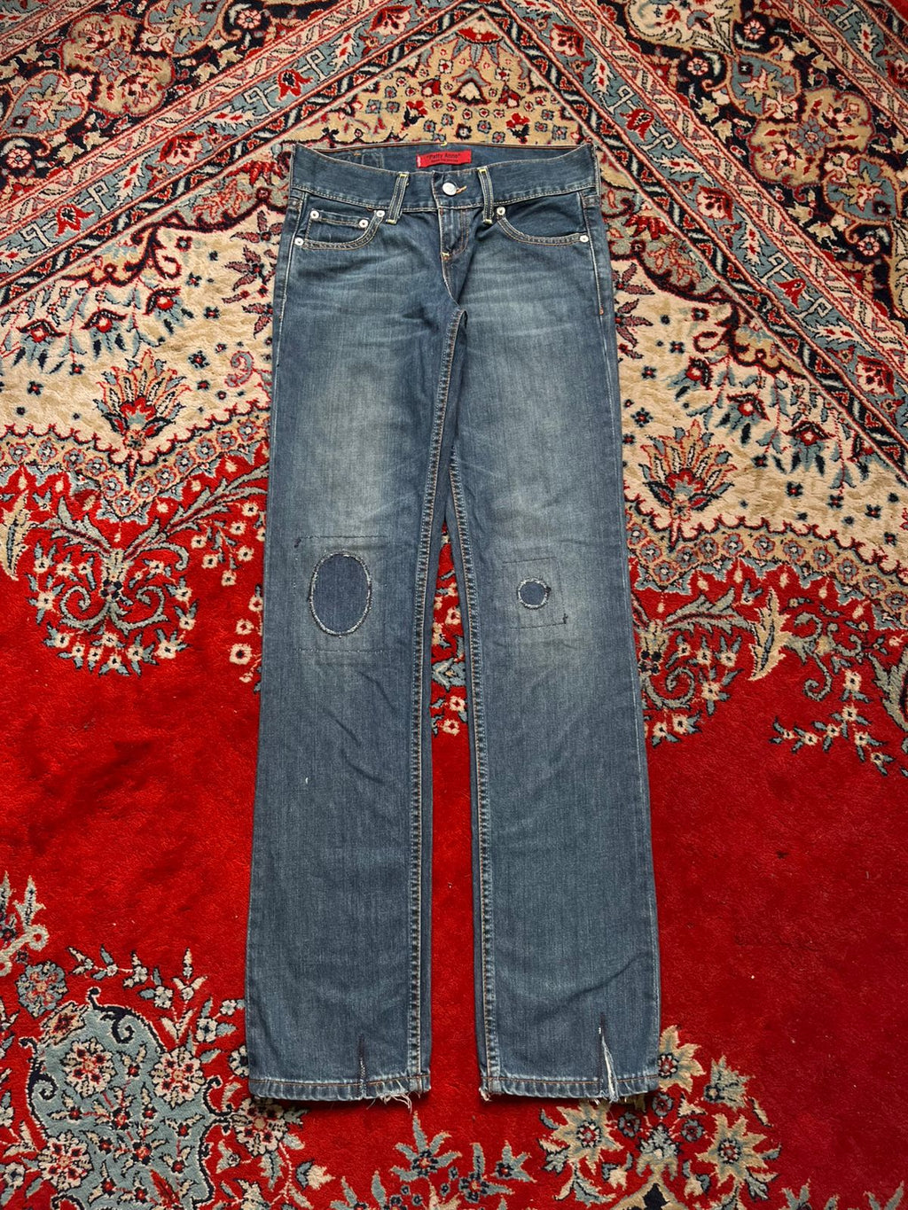 Levi's Patty Anne Slim FIT Patchwork Distressed Blue JEANS - 28