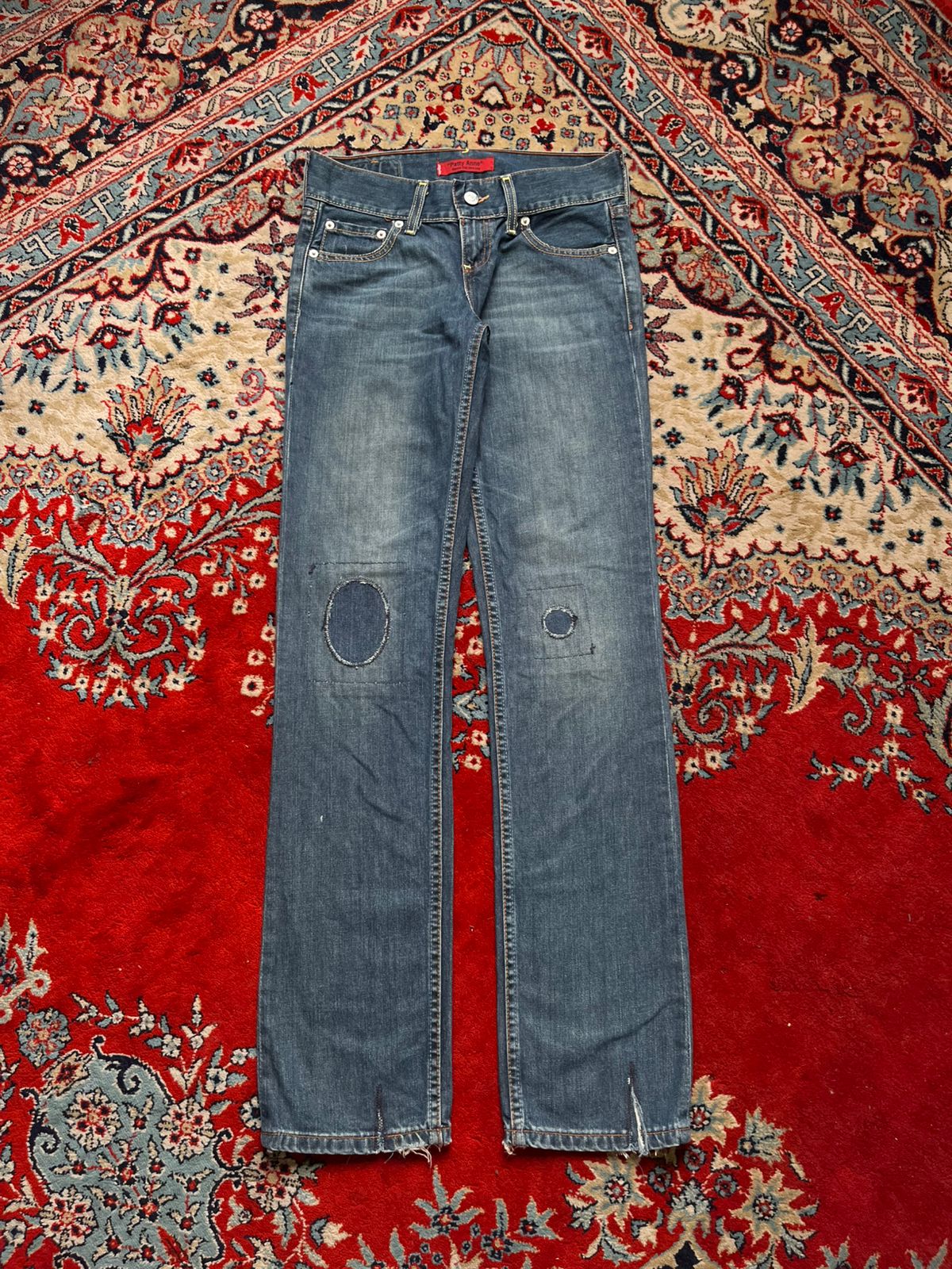 Levi's Patty Anne Slim FIT Patchwork Distressed Blue JEANS - 28