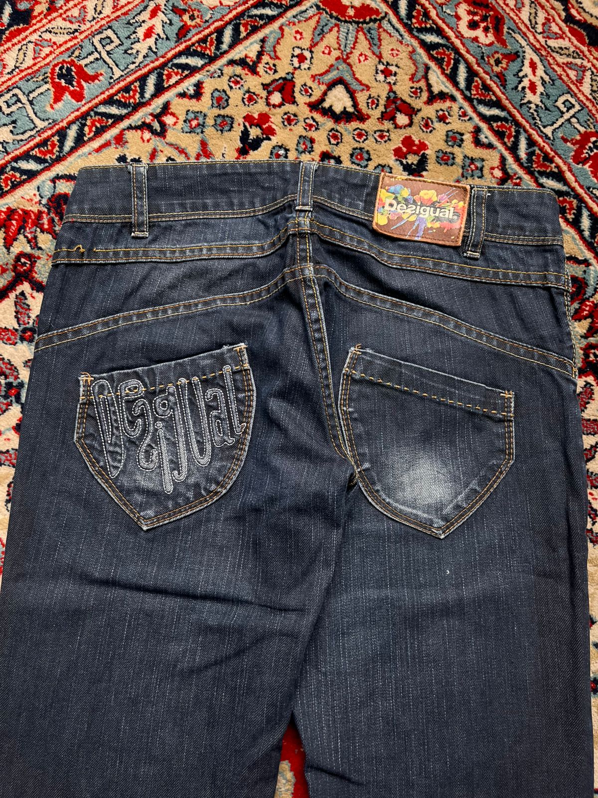 Desigual Regular Fit Dark WashED Embroidered JEANS - 28