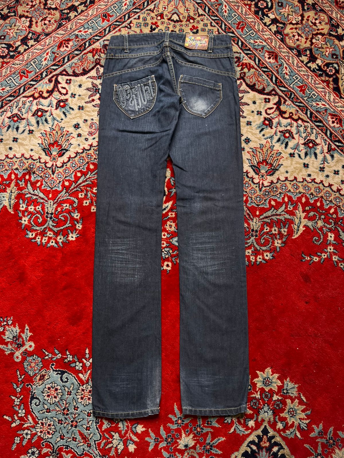 Desigual Regular Fit Dark WashED Embroidered JEANS - 28