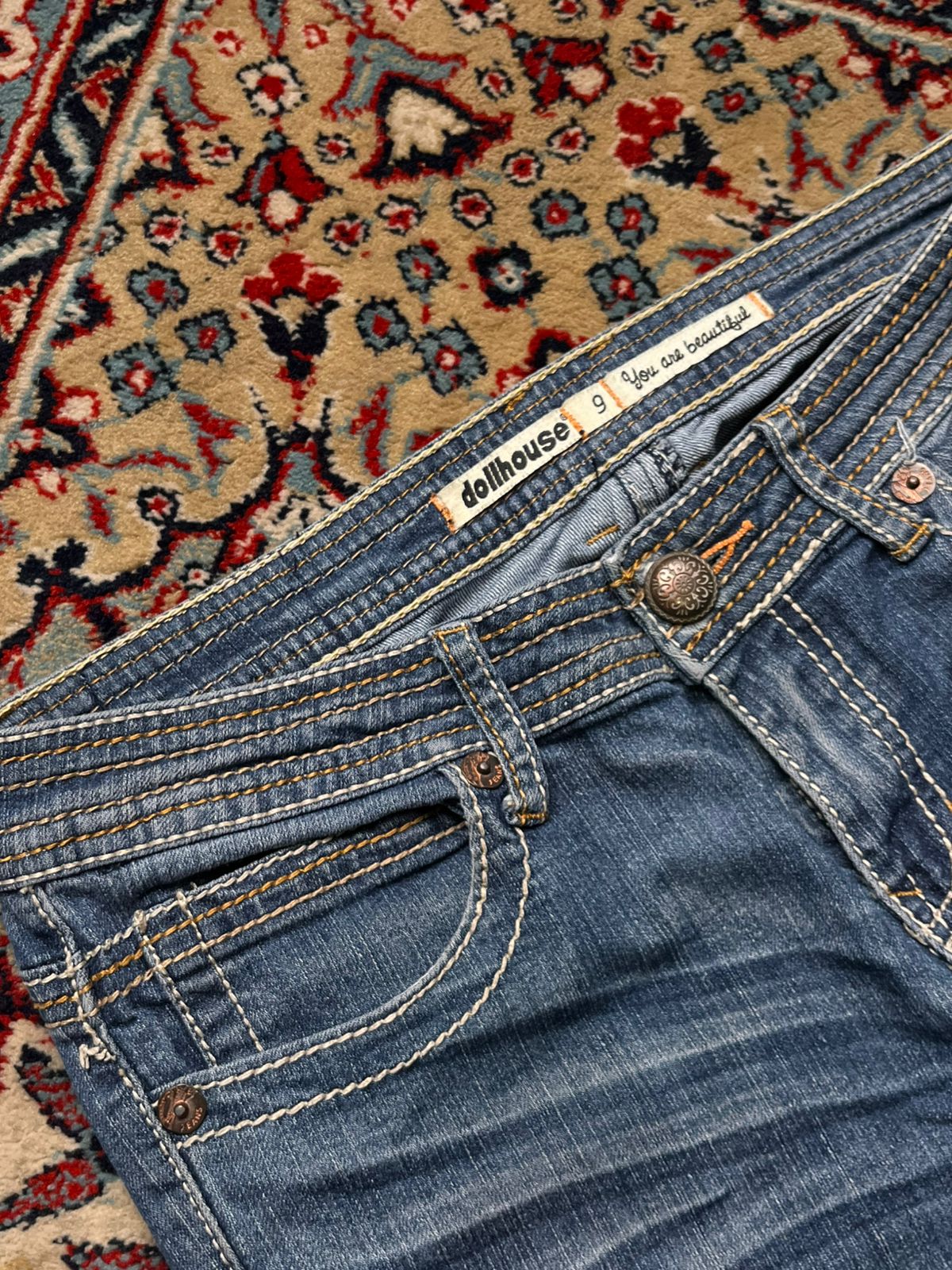Dollhouse FlareED Medium WashED Embellished JEANS  - 30