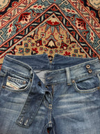 Diesel Industry Rare V-Cut Waistband FlareD Medium WashED Blue JEANS - 28