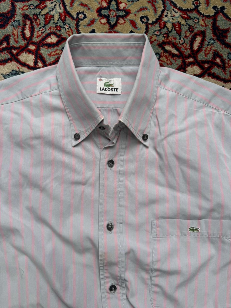 Lacoste Classic Striped Button Down Shirt - L