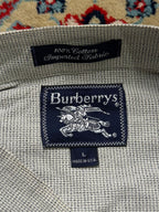 Vintage Burberrys of London Grandad Collar Micro Check Cotton Shirt - XL