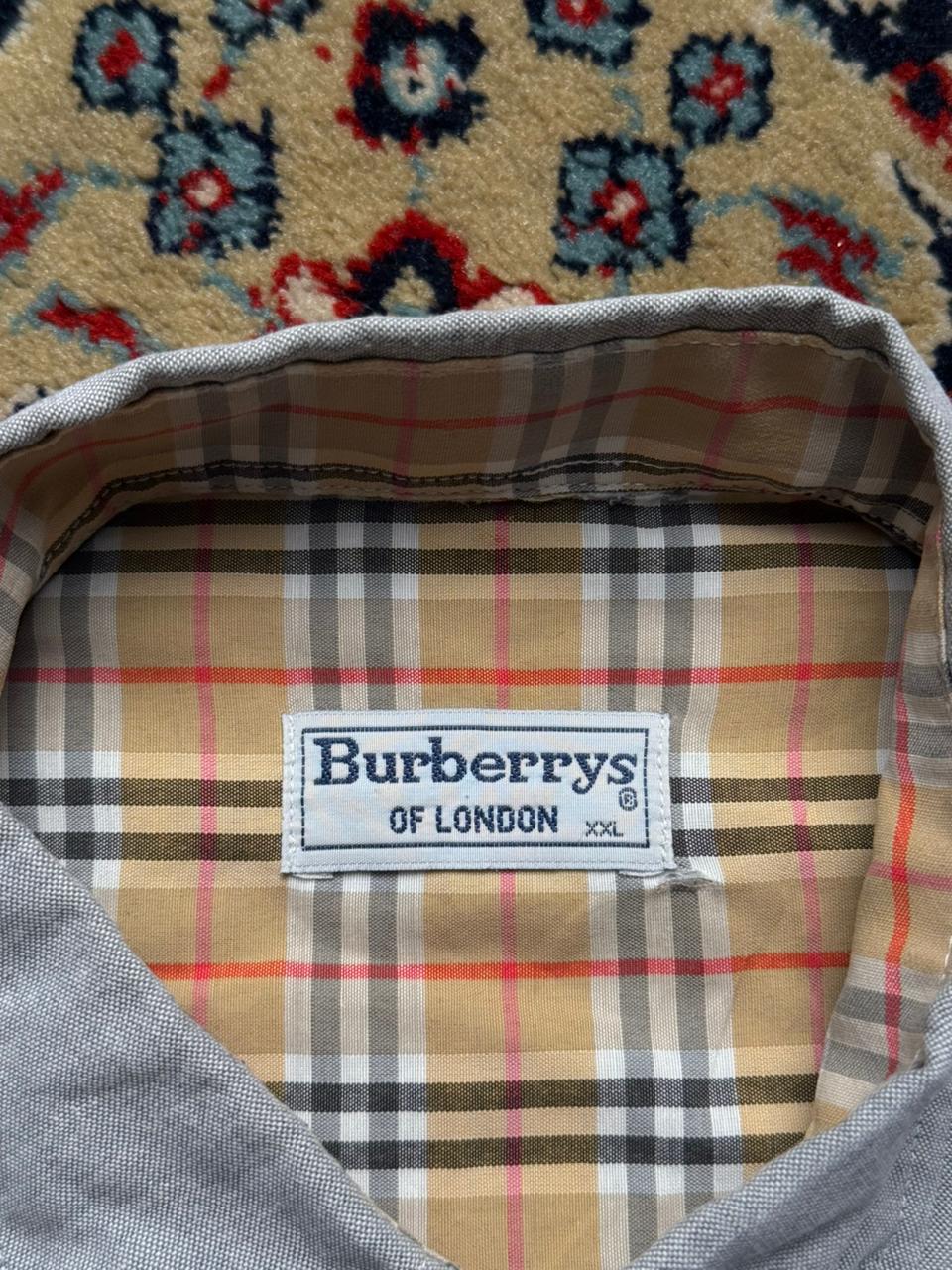 Vintage Burberrys of London Grey Oxford Button Down Shirt - XL