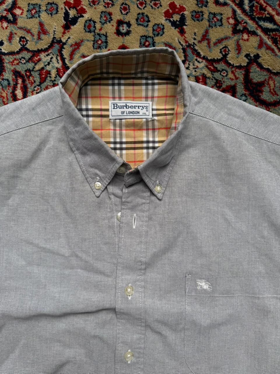 Vintage Burberrys of London Grey Oxford Button Down Shirt - XL