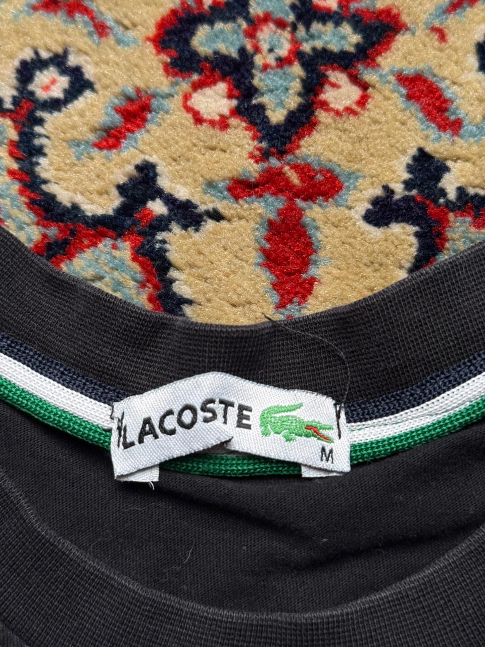 Lacoste Black Graphic Patch Big Croc Logo TEE - L