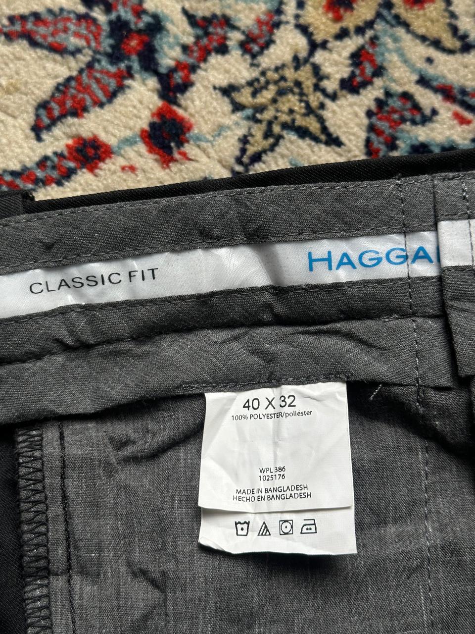 Haggar Classic Fit Pleated Black Dress Pants - 40