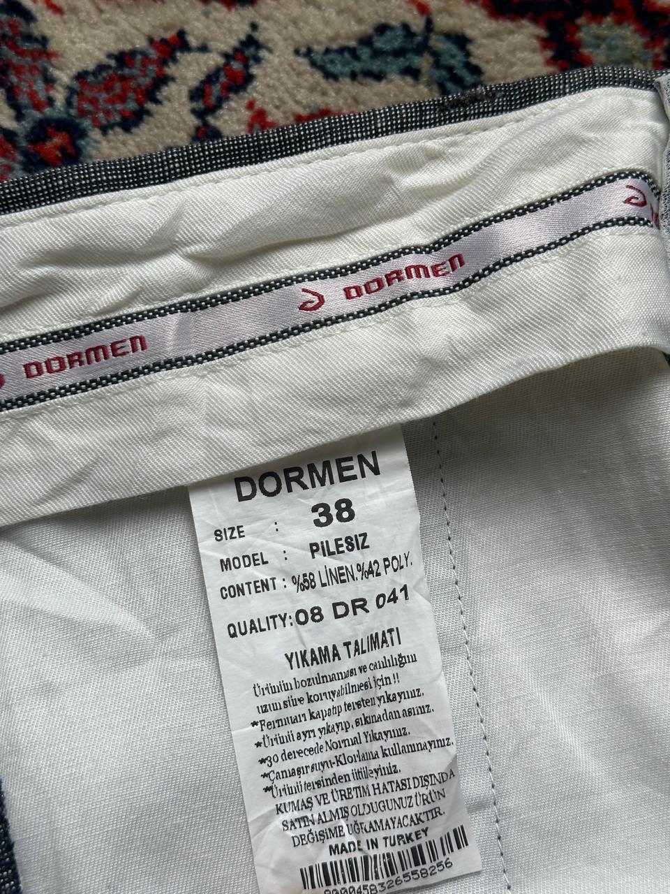 Dormen Grey Linen Blend STRAIGHT Fit Dress Pants - 28