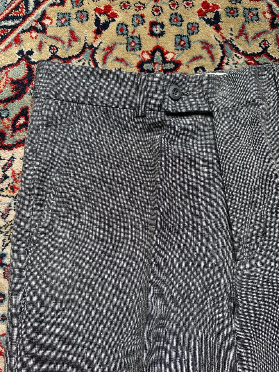 Dormen Grey Linen Blend STRAIGHT Fit Dress Pants - 28
