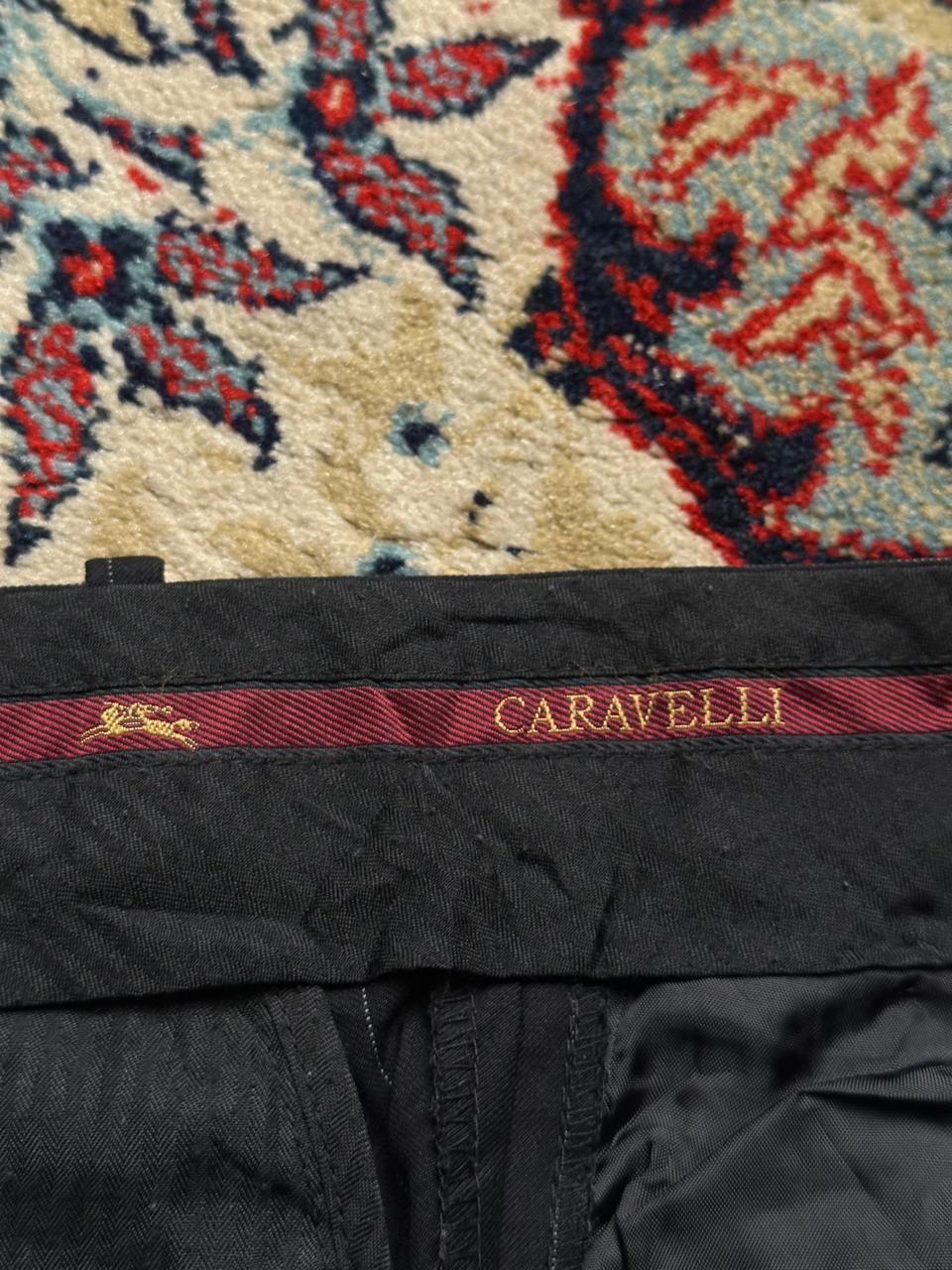 Caravelli Pleated Pinstripe STRAIGHT FIT Black Dress Pants - 38