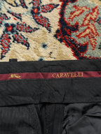 Caravelli Pleated Pinstripe STRAIGHT FIT Black Dress Pants - 38