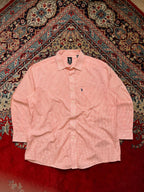 US Polo Assn Orange White Gingham Plaid Button Down Shirt - L